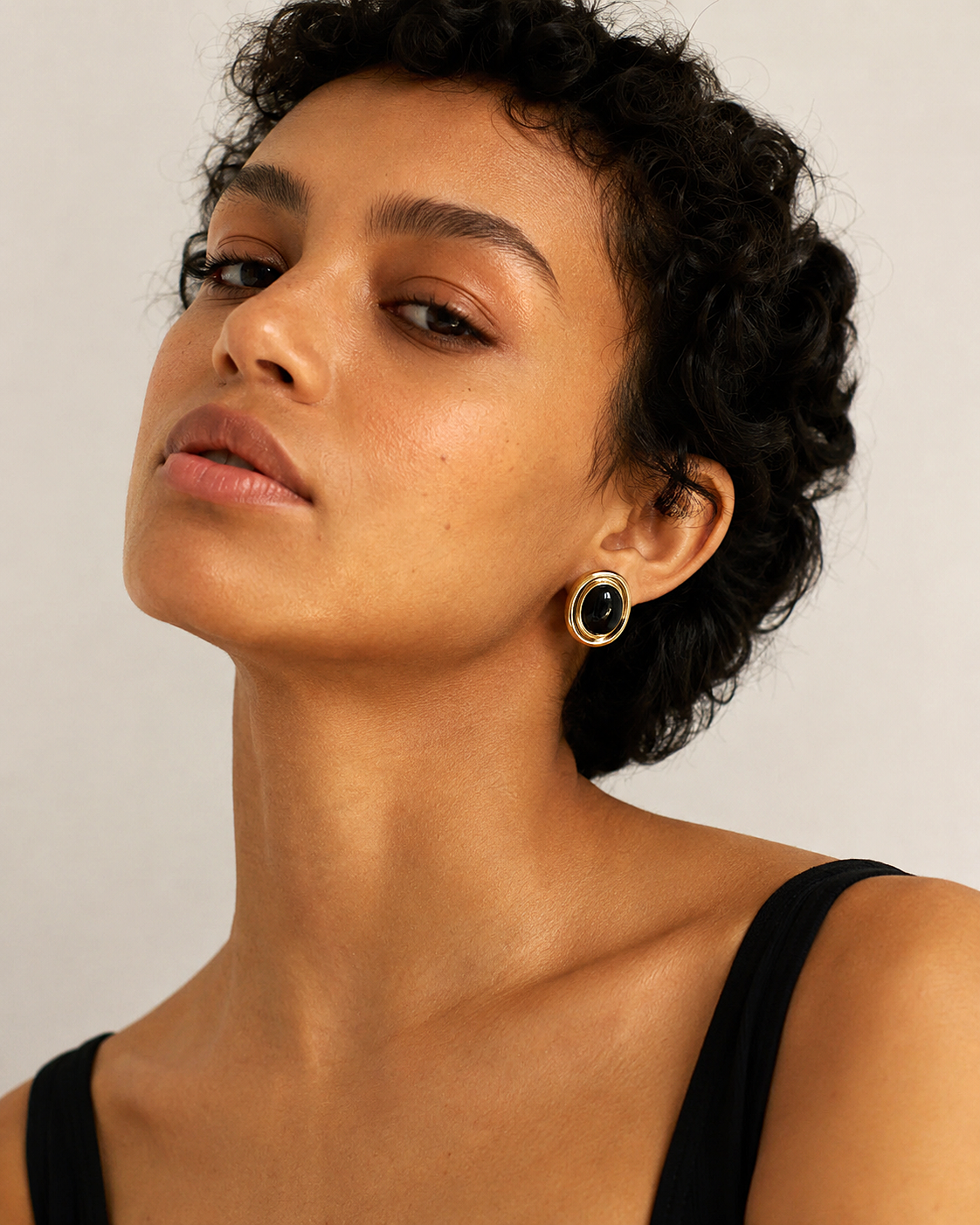 18k earrings with layered necklace