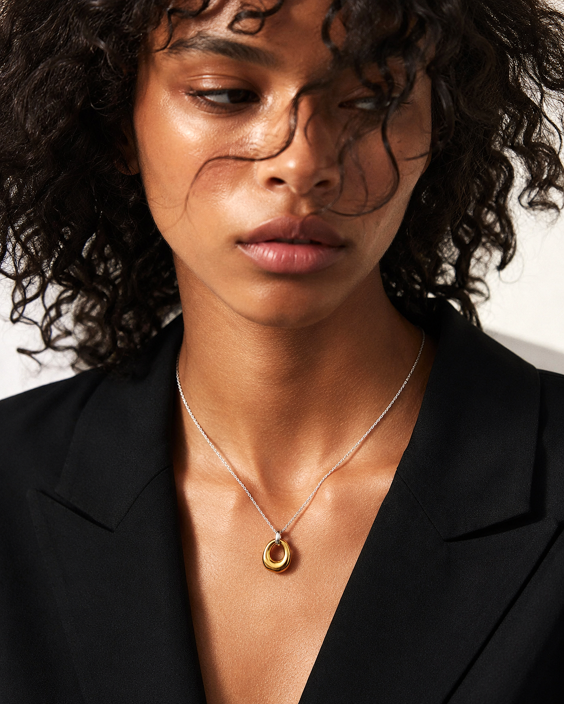 Mixed Metal Molten Halo Necklace - B E L O R I
