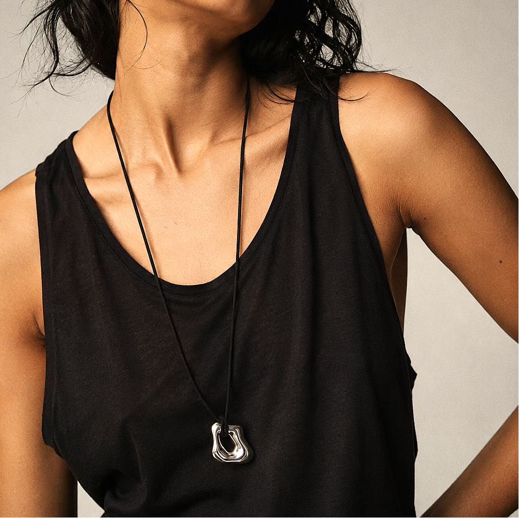 After Hours Gold Plated Organic Pendant Necklace - B E L O R I