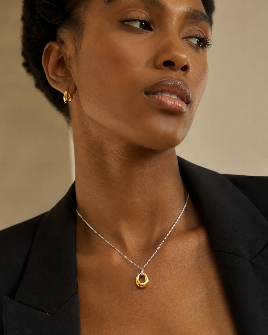 Mixed Metal Molten Halo Necklace - B E L O R I