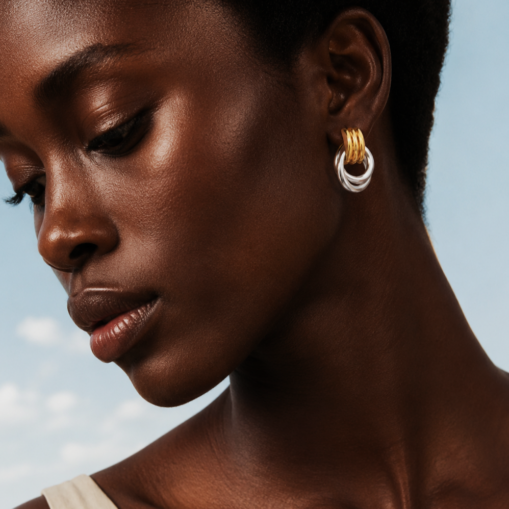 The Two Tone Door Knocker Earrings - B E L O R I