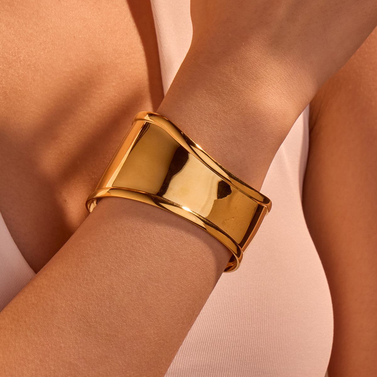 Front Row 18K Gold Plated Cuff Bracelet