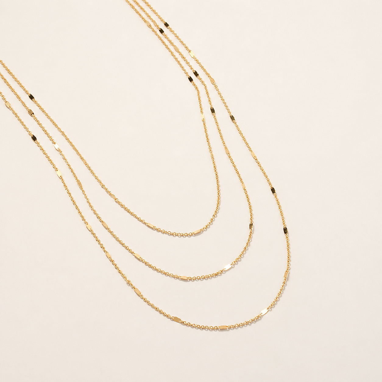 18k Gold Triple Strand Shimmer Chain