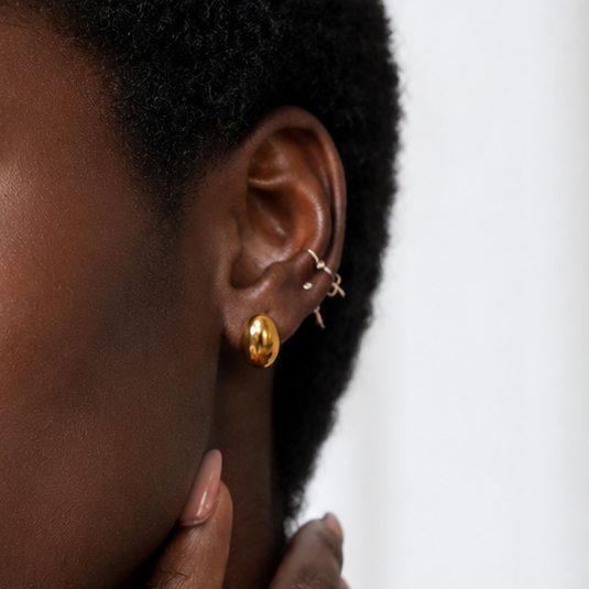 The Gold Drop Stud Earrings