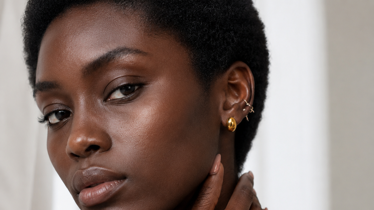 The Gold Drop Stud Earrings