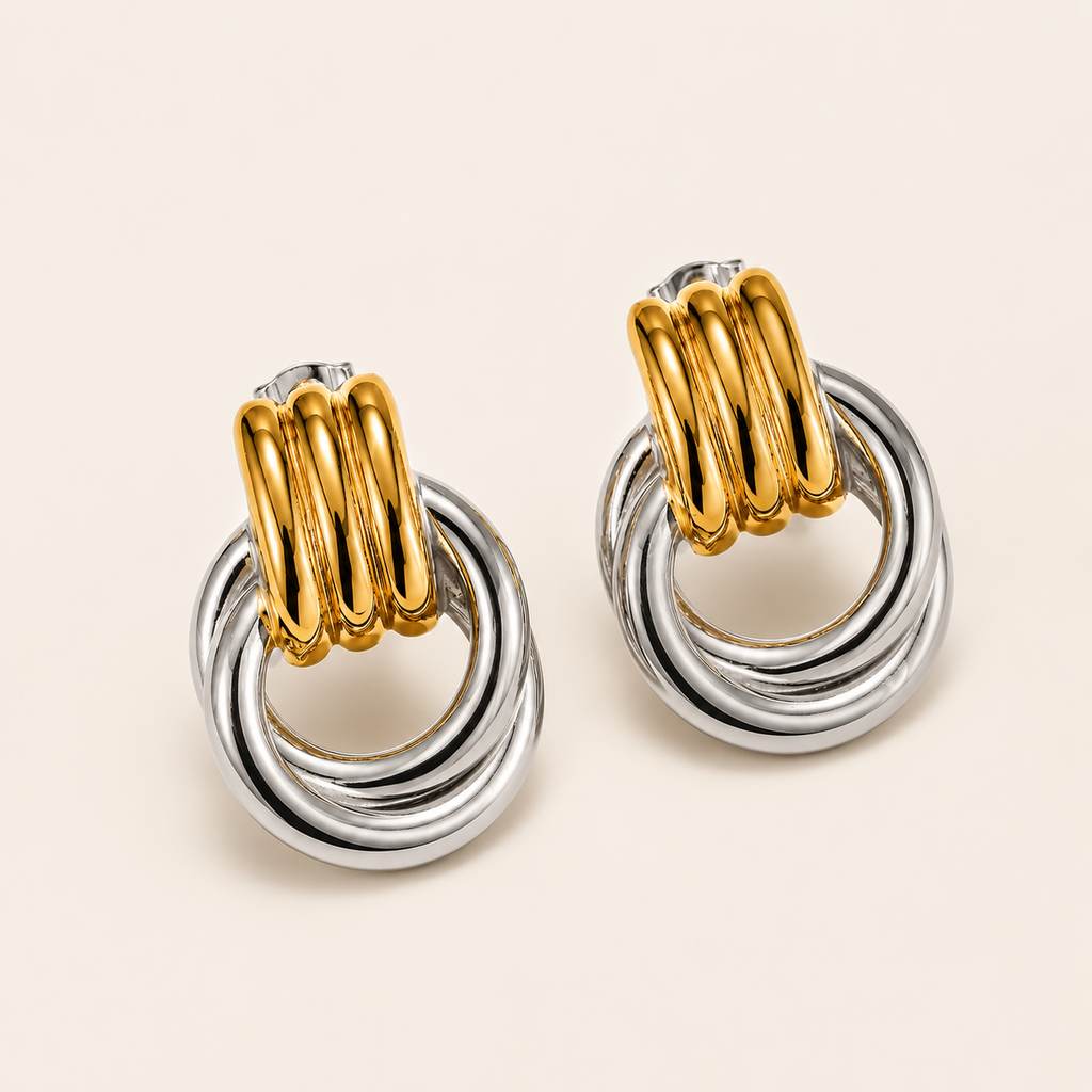 The Two Tone Door Knocker Earrings