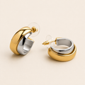 The Two Tone Chunky Hoop Earrings