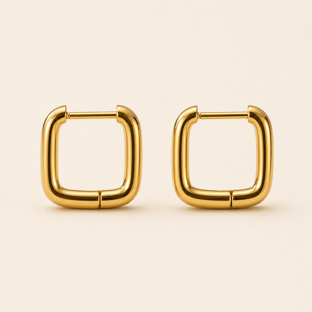 The Square Hoop Earrings