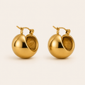 18k Gold Chunky Dome Hoops
