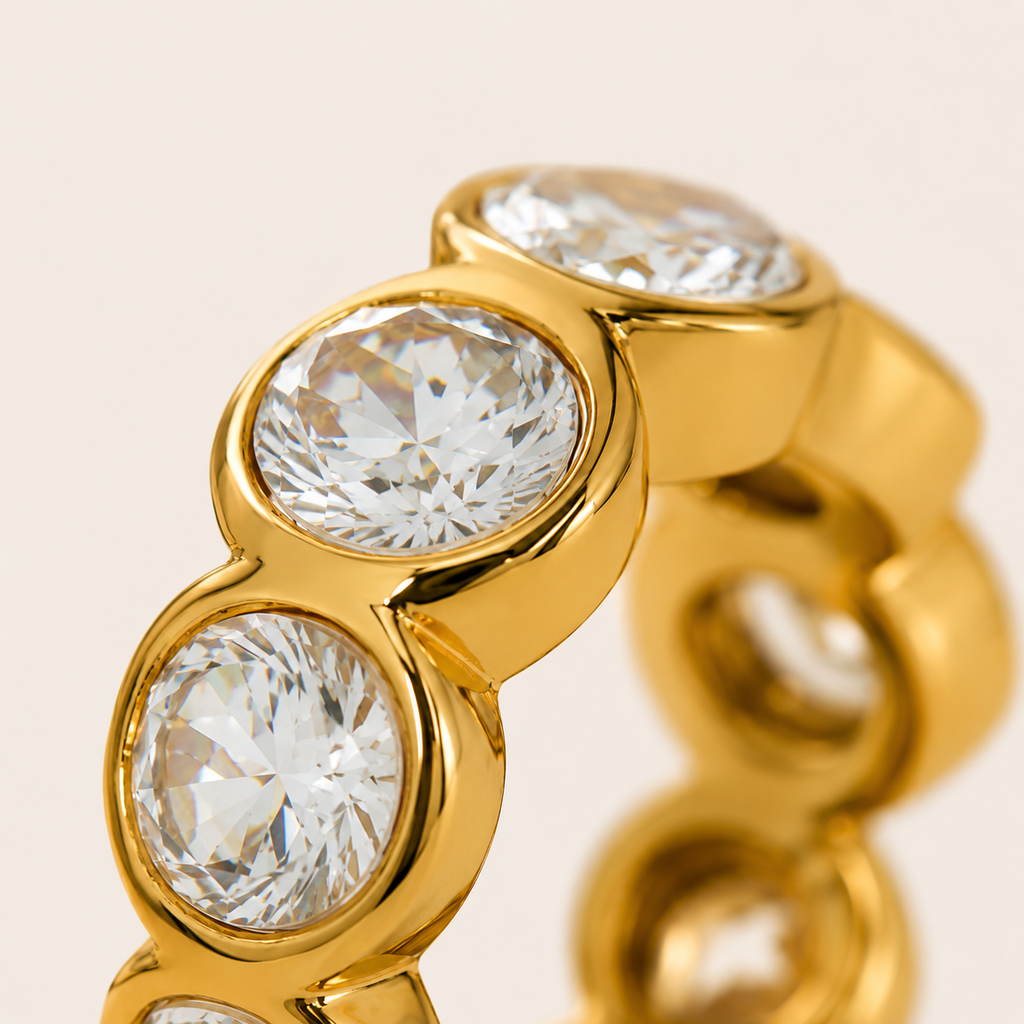18k Gold Bezel Stone Ear Cuff
