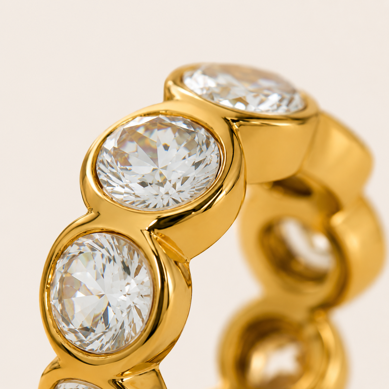 18k Gold Bezel Stone Ear Cuff