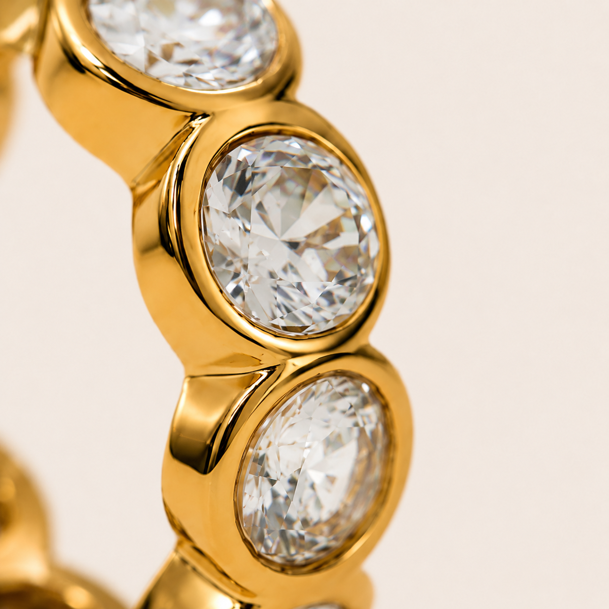 18k Gold Bezel Stone Ear Cuff