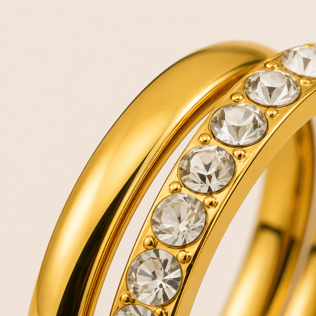 The Double Band Crystal Ring