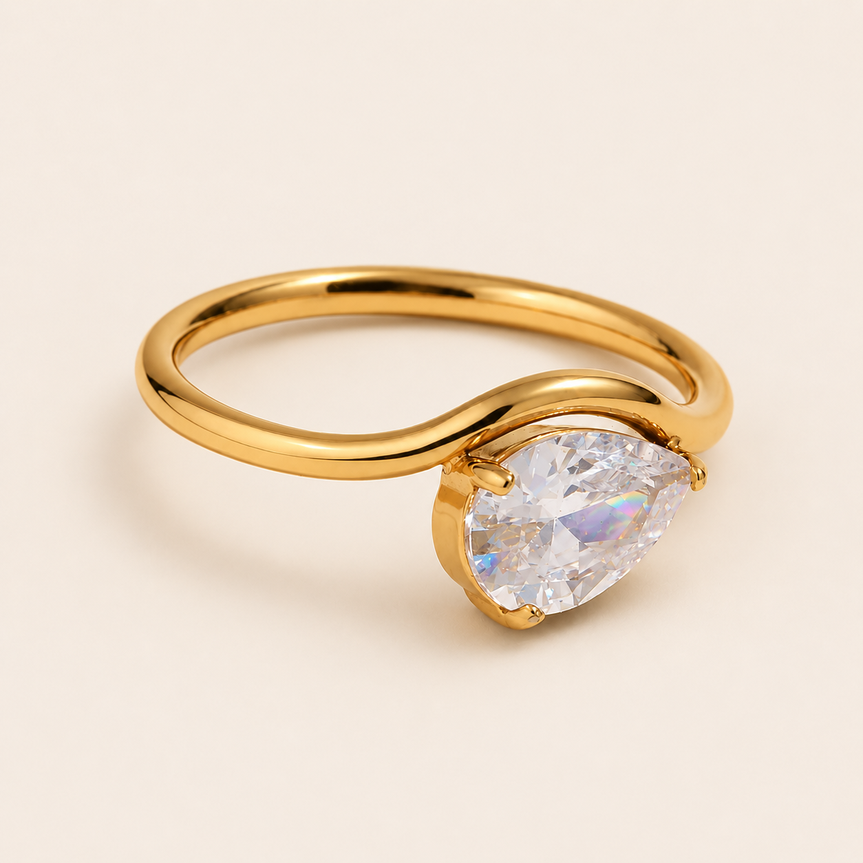 The Pear Twist Ring