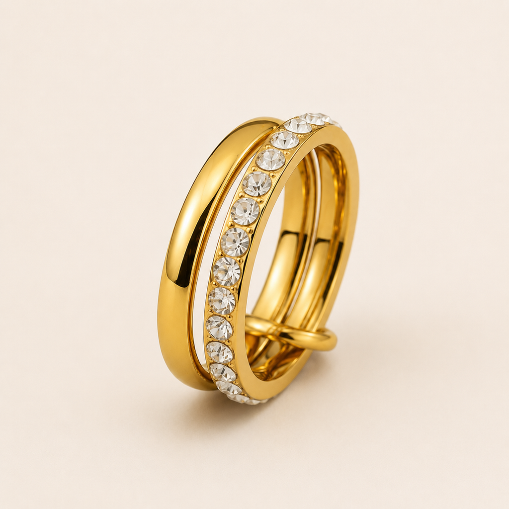 The Double Band Crystal Ring