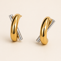 The Two Tone Cross Earrings