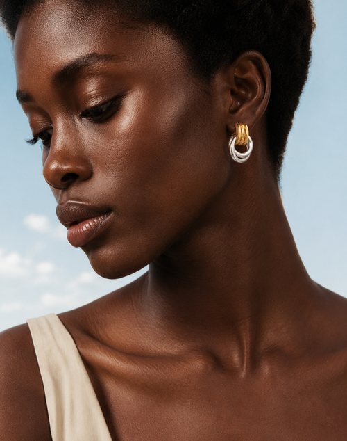 The Two Tone Door Knocker Earrings