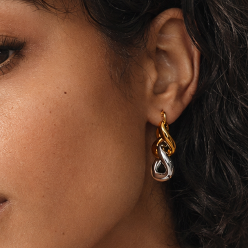 Dual-Toned Sculpted Link Drops