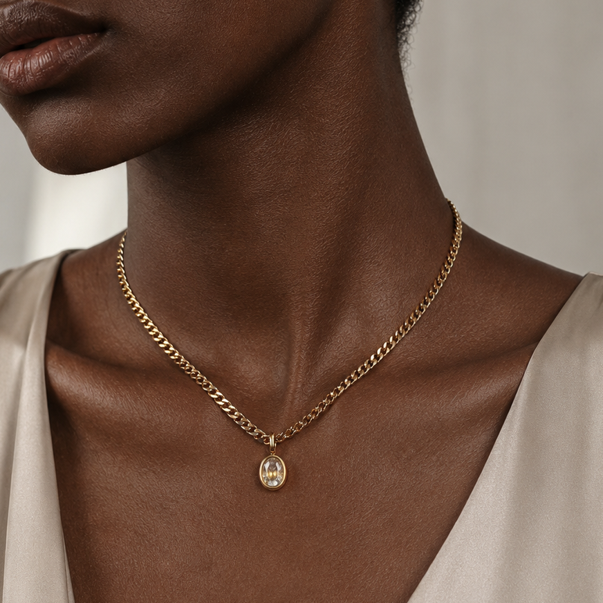 The Curb Stone Necklace