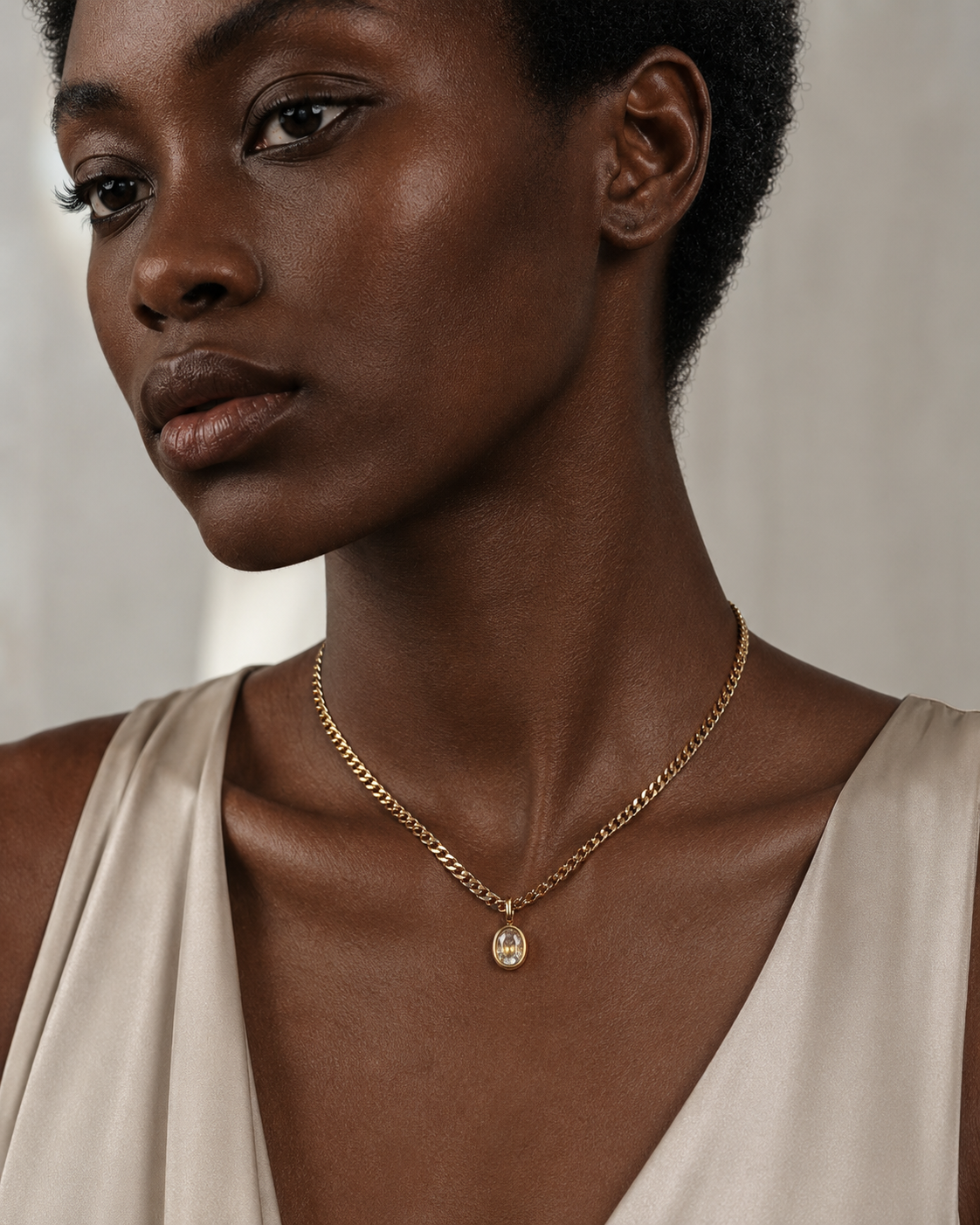 The Curb Stone Necklace