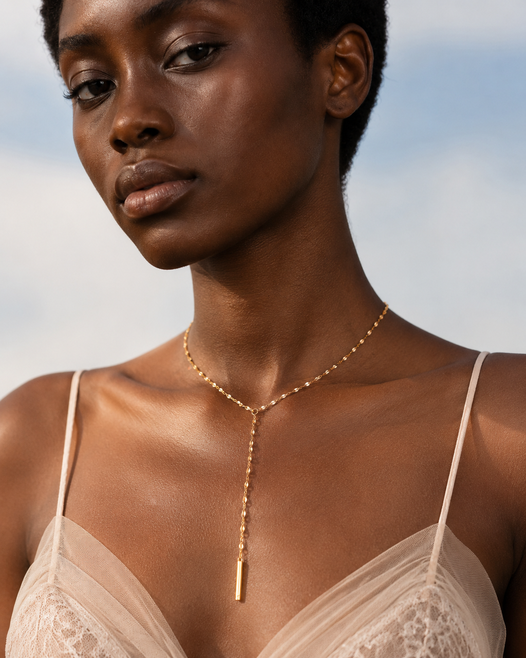 The Bar Drop Lariat Necklace