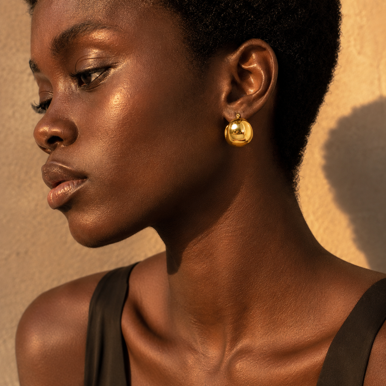 18k Gold Chunky Dome Hoops