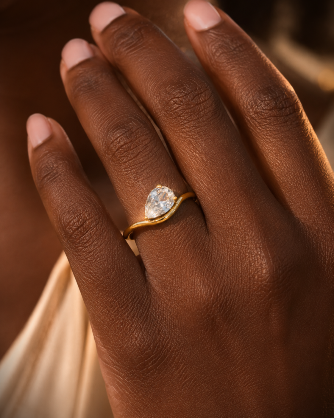 The Pear Twist Ring