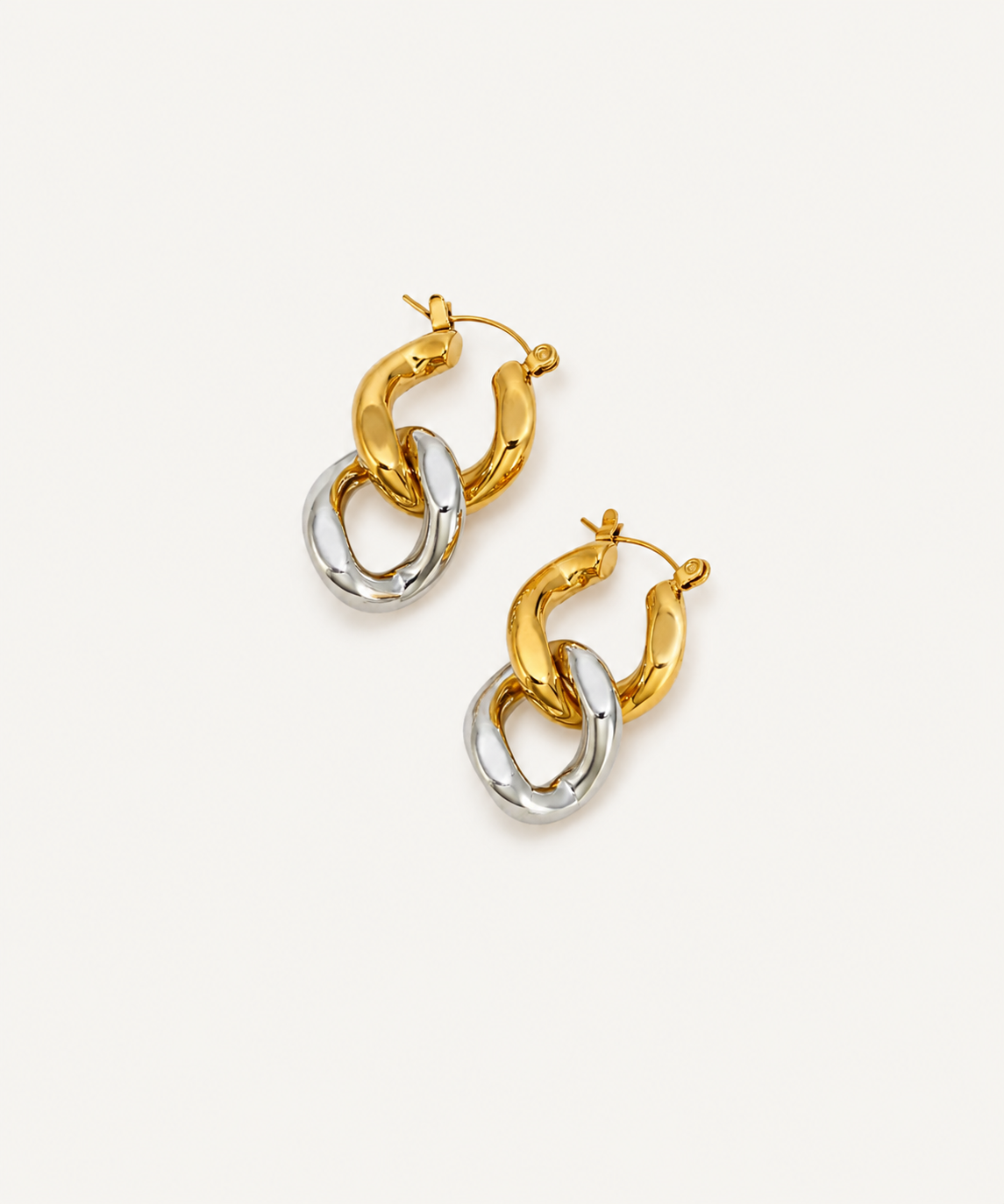 Dual-Toned Sculpted Link Drops - B E L O R I