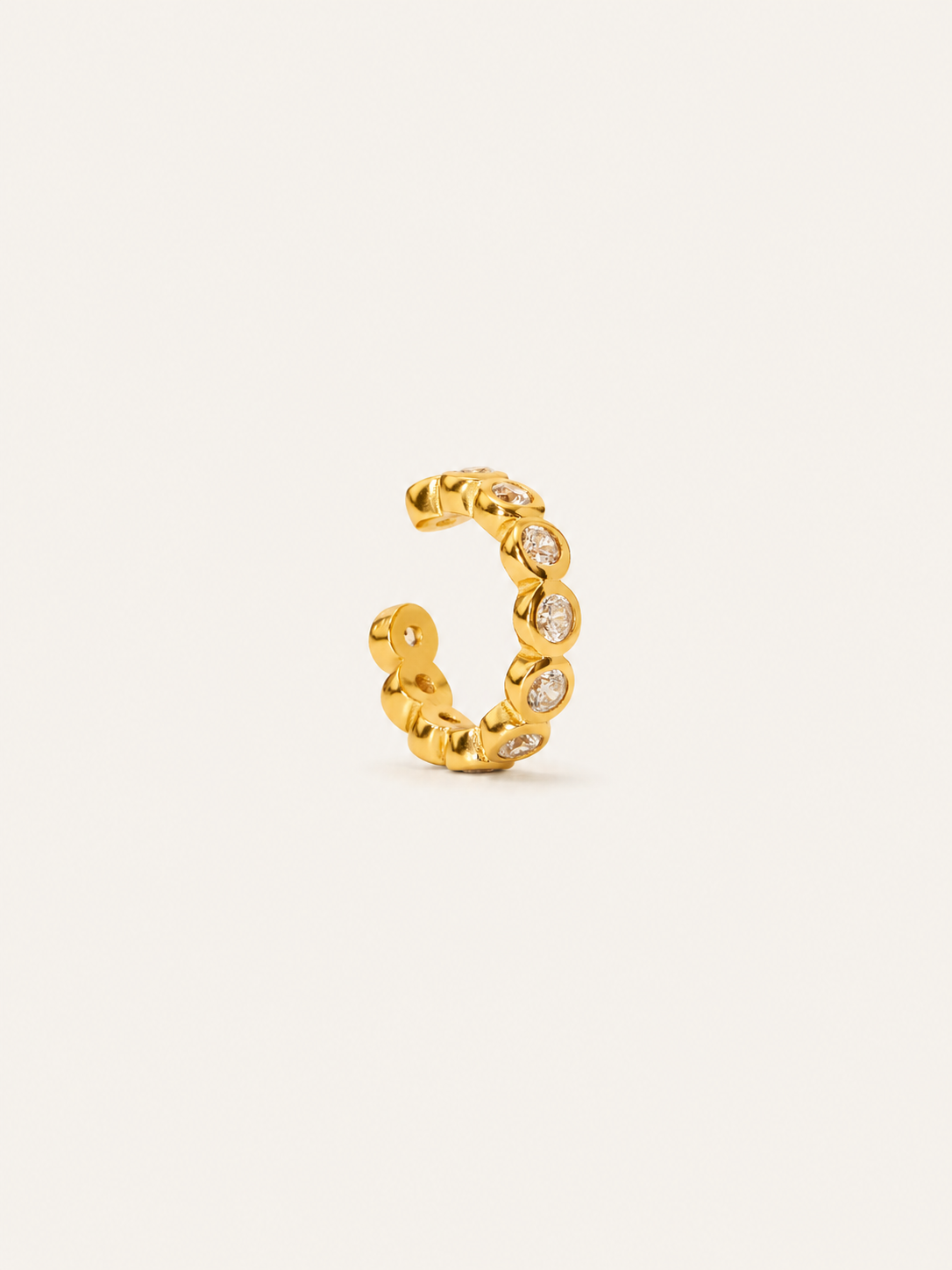 18k Gold Bezel Stone Ear Cuff - B E L O R I