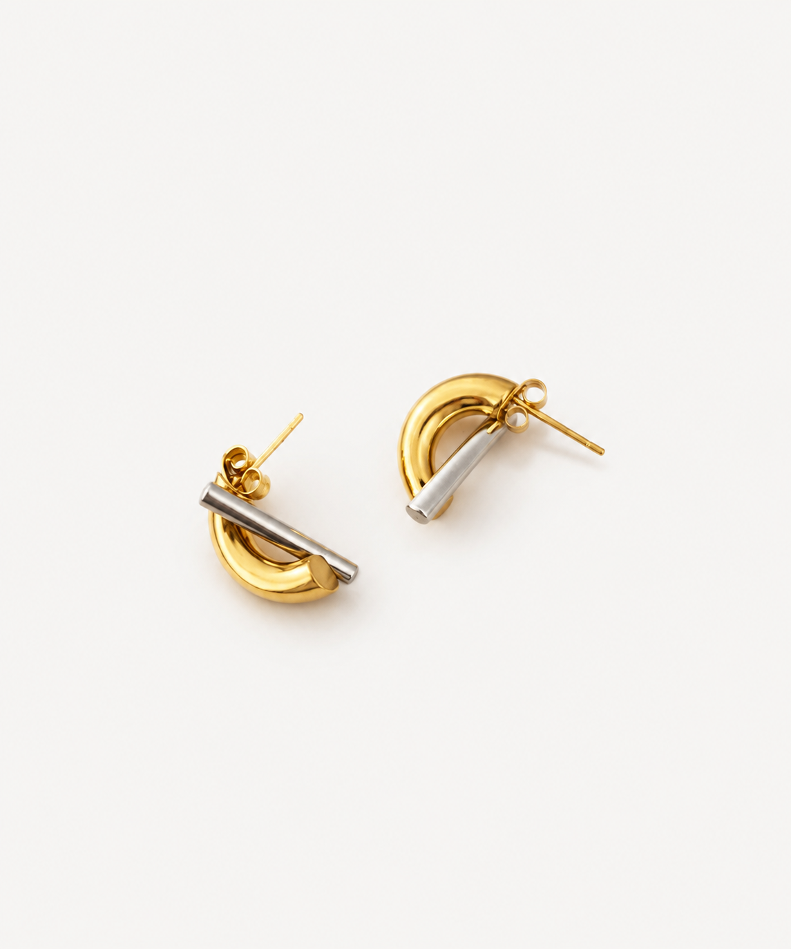 The Two Tone Cross Earrings - B E L O R I