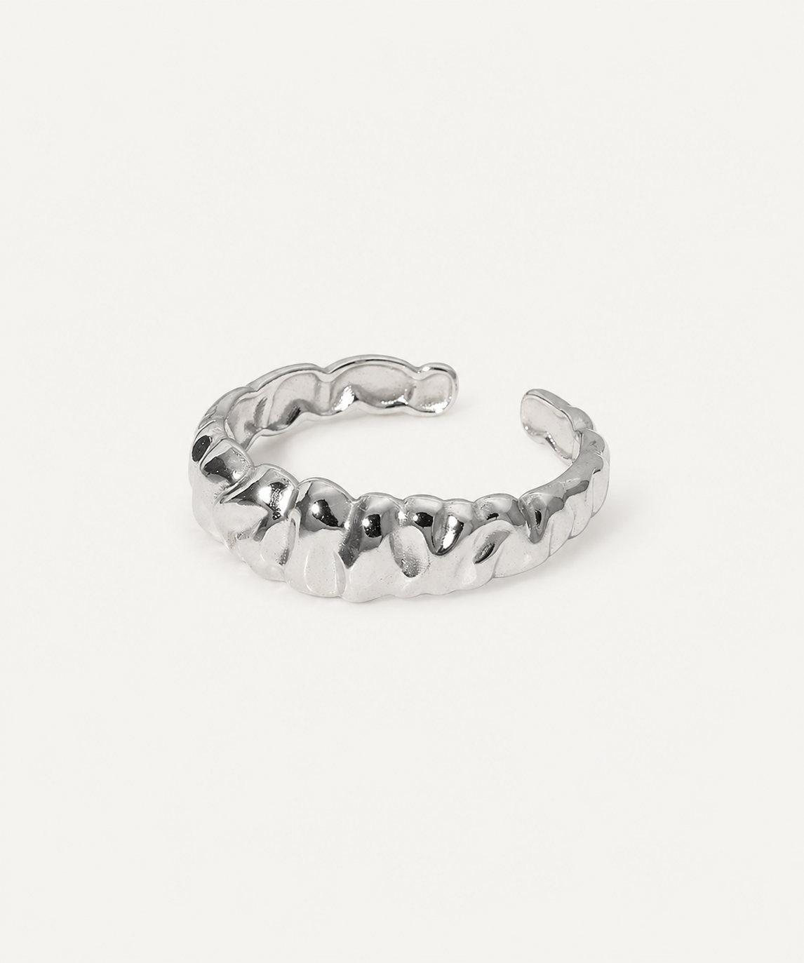 Slow Burn Cuff Ring - B E L O R I - Free size / Silver