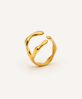 Sculpted Open Band Ring 18K Gold Plated Ring - B E L O R I