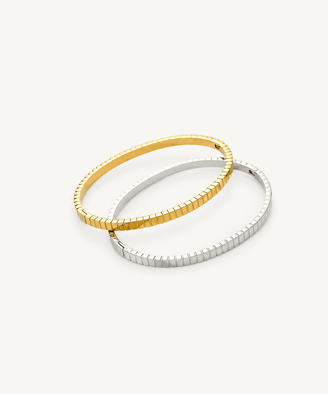 In Line 18K Gold Plated Bangle Bracelet - B E L O R I