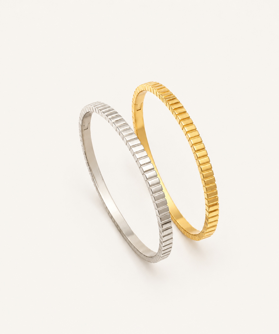 In Line 18K Gold Plated Bangle Bracelet - B E L O R I