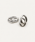 Interlocked Oval Silver Plated Earrings - B E L O R I