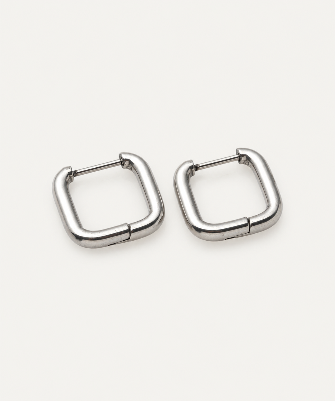 The Square Hoop Earrings - B E L O R I - Silver