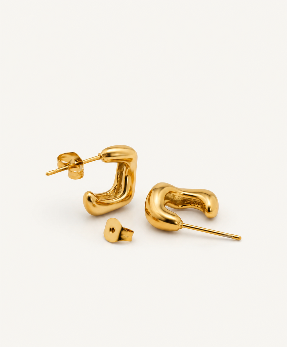 Soft No 18k gold plated earrings - B E L O R I