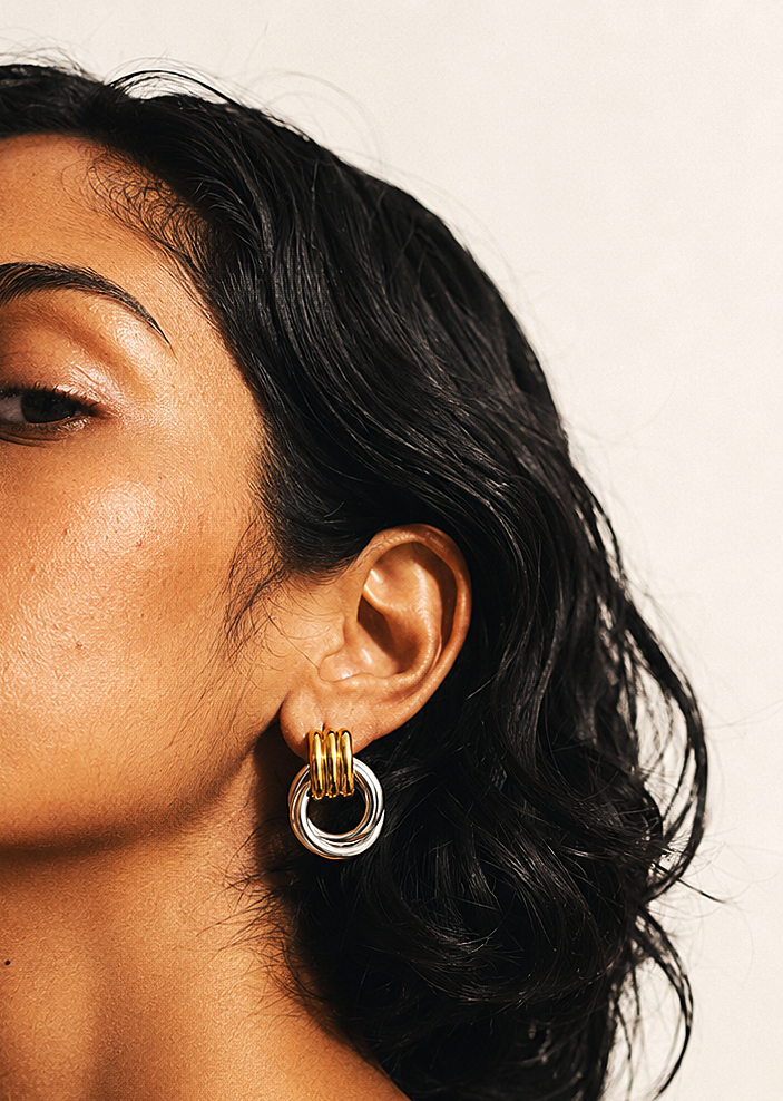 The Two Tone Door Knocker Earrings