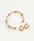 In Between 18K Bracelet with Square hoops