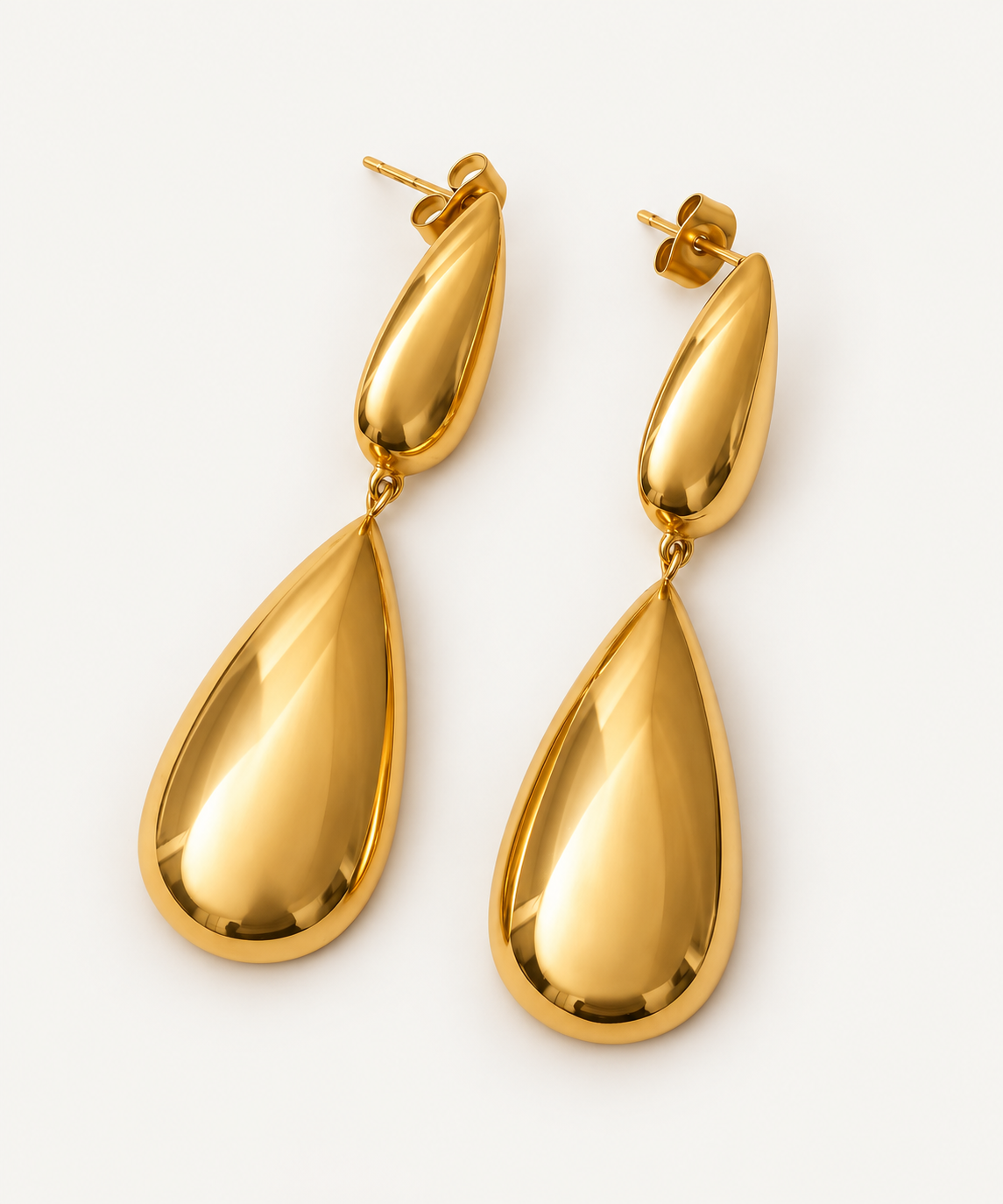 Liquid gold 18k gold plated earrings