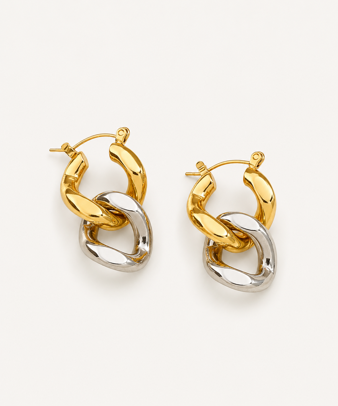 Dual-Toned Sculpted Link Drops