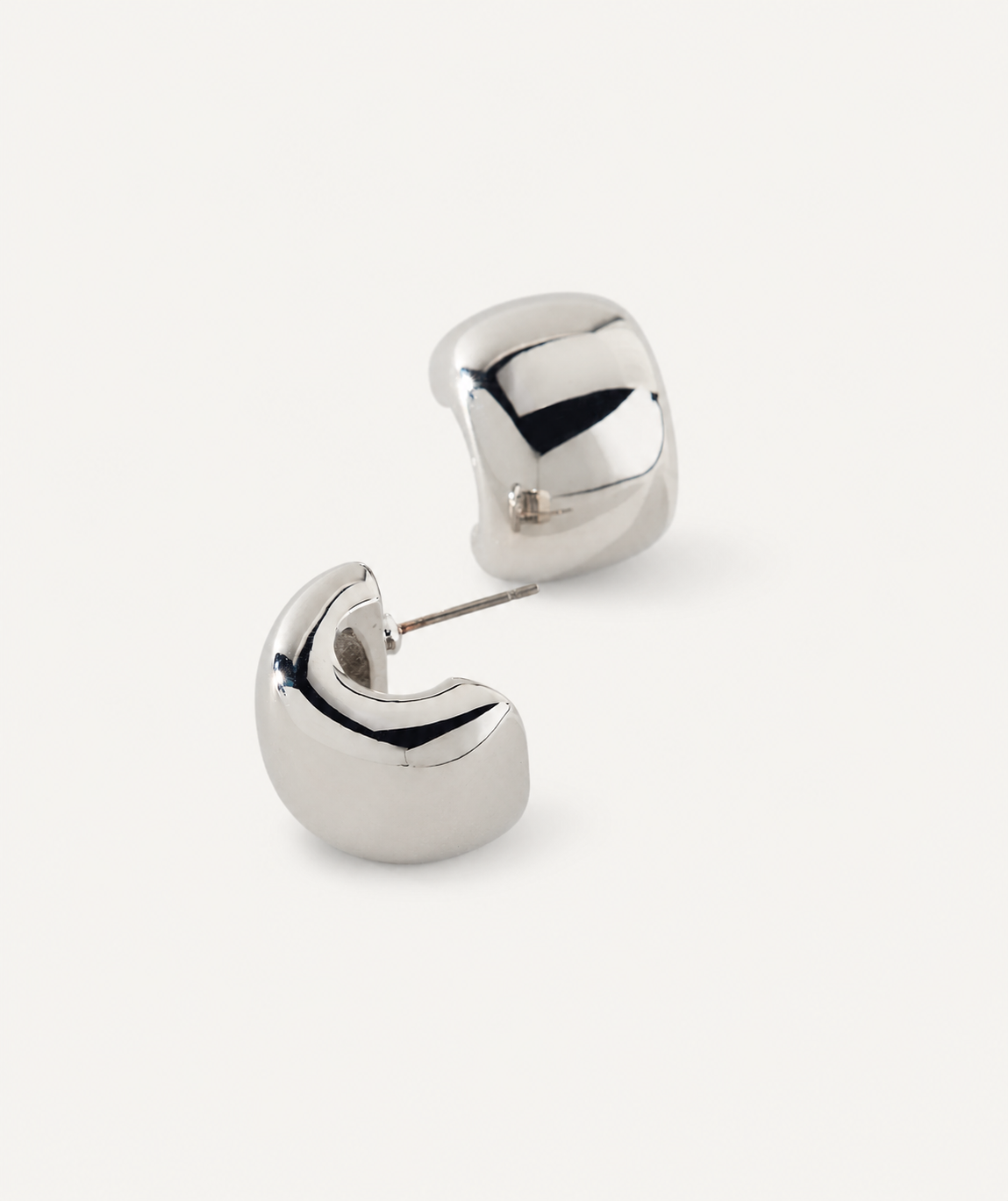 Naked Metal Silver Plated Earrings