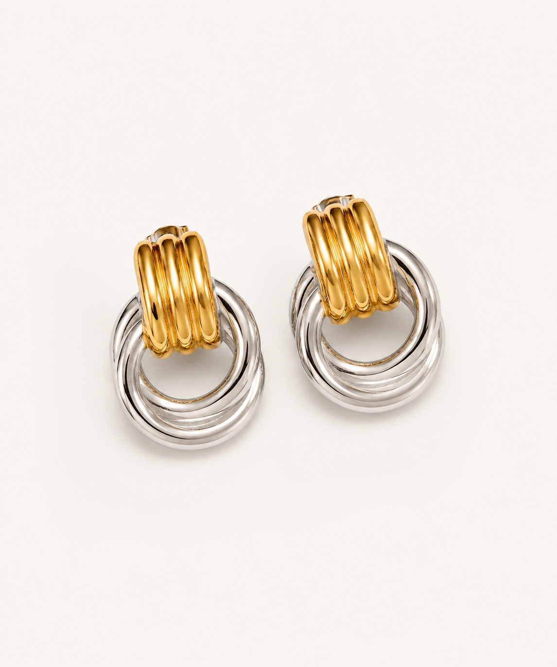 The Two Tone Door Knocker Earrings