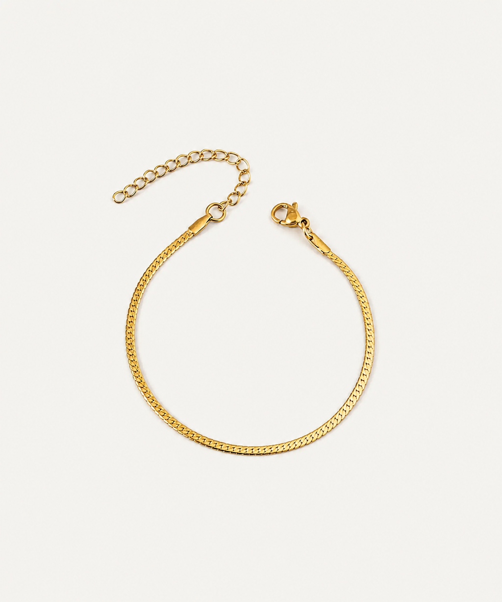 18K gold-plated stainless steel curb chain bracelet