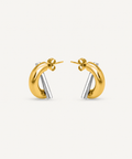 The Two Tone Cross Earrings