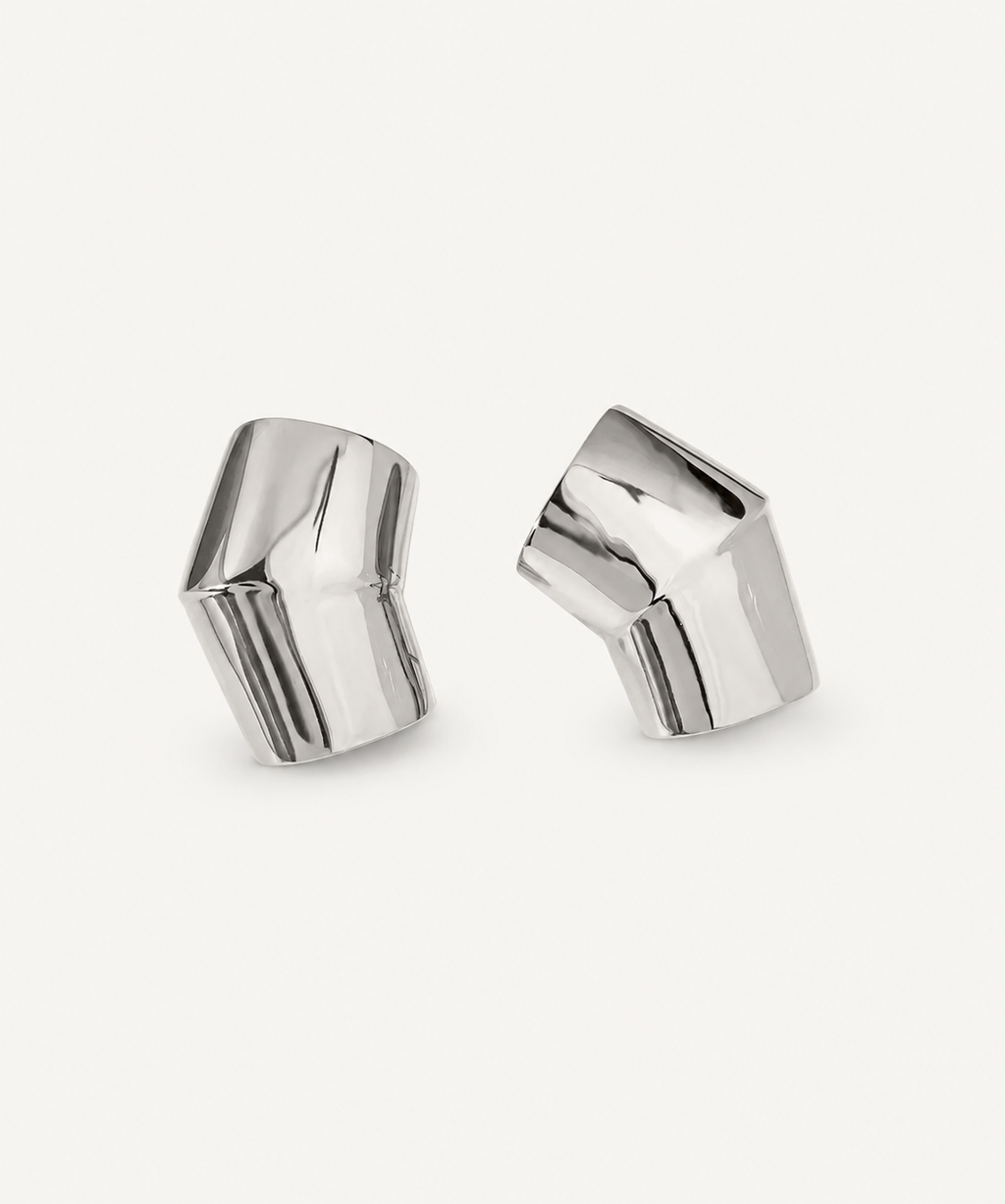 Raw Edge Silver plated Earrings