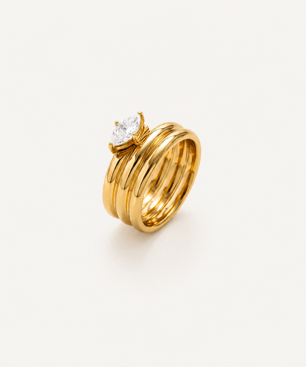 Pulse 18K Gold Plated Ring