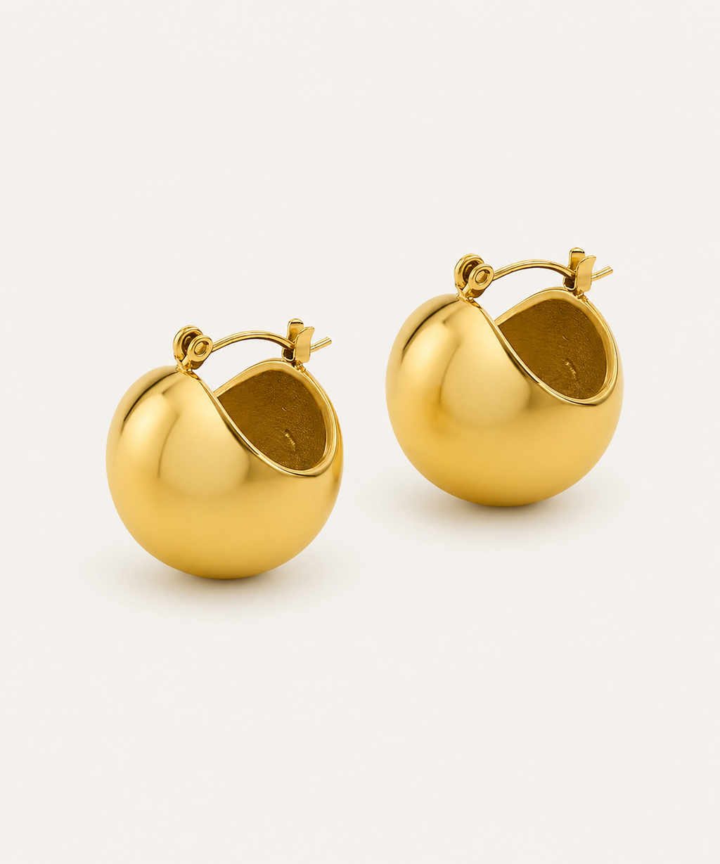 18k Gold Chunky Dome Hoops