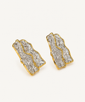 Offset Two-Tone Statement Earrings
