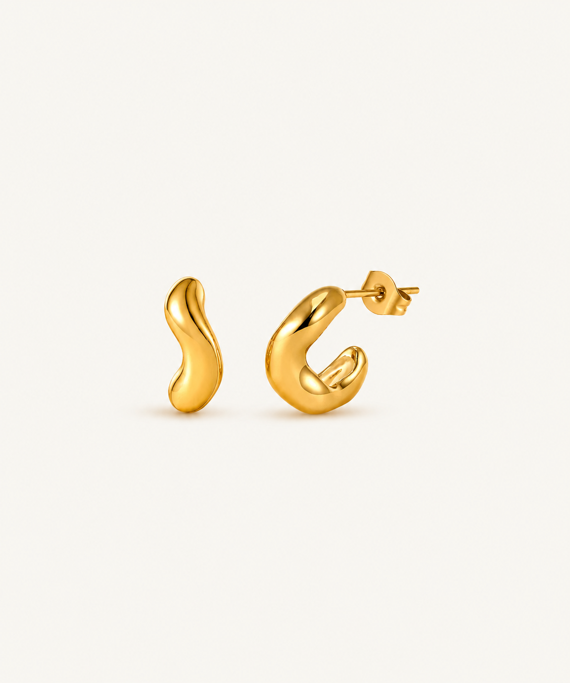 Soft No 18k gold plated earrings